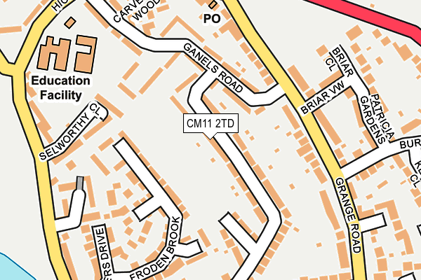 CM11 2TD map - OS OpenMap – Local (Ordnance Survey)