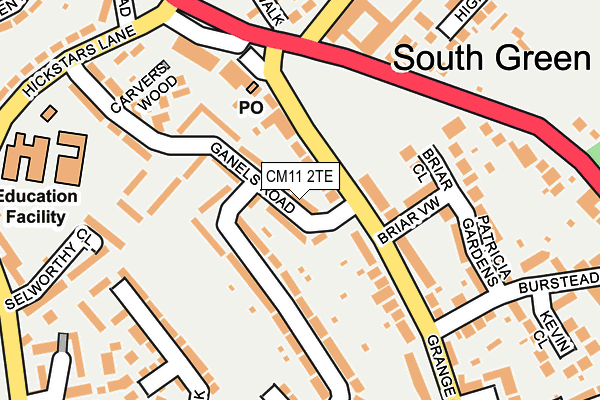 CM11 2TE map - OS OpenMap – Local (Ordnance Survey)