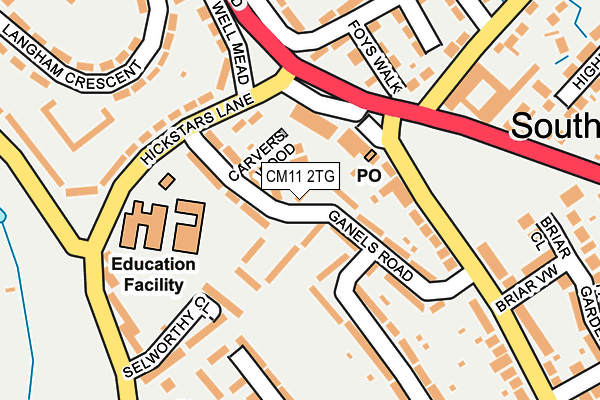 CM11 2TG map - OS OpenMap – Local (Ordnance Survey)