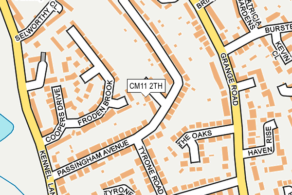 CM11 2TH map - OS OpenMap – Local (Ordnance Survey)