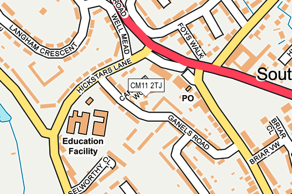 CM11 2TJ map - OS OpenMap – Local (Ordnance Survey)