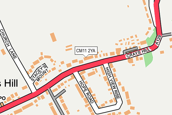 CM11 2YA map - OS OpenMap – Local (Ordnance Survey)