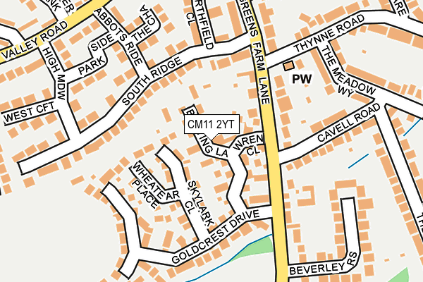 CM11 2YT map - OS OpenMap – Local (Ordnance Survey)
