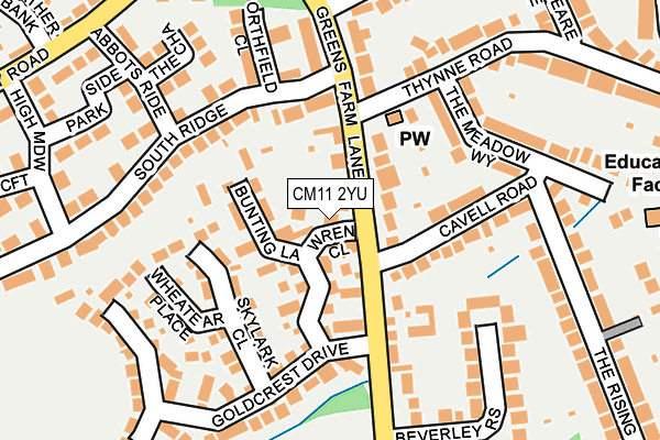 CM11 2YU map - OS OpenMap – Local (Ordnance Survey)