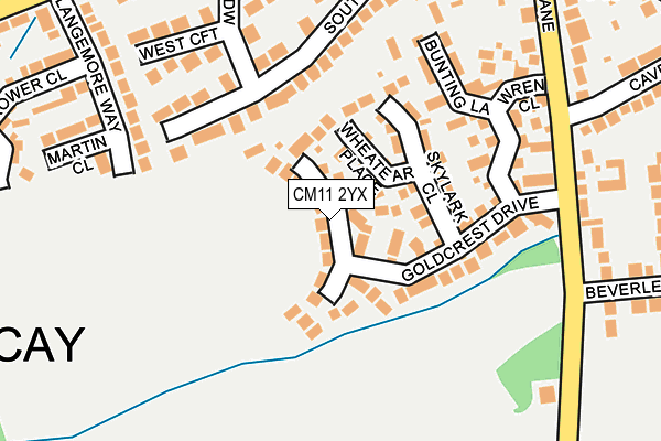 CM11 2YX map - OS OpenMap – Local (Ordnance Survey)