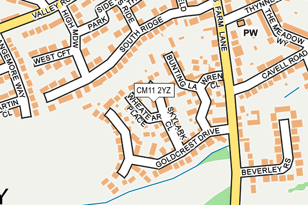 CM11 2YZ map - OS OpenMap – Local (Ordnance Survey)