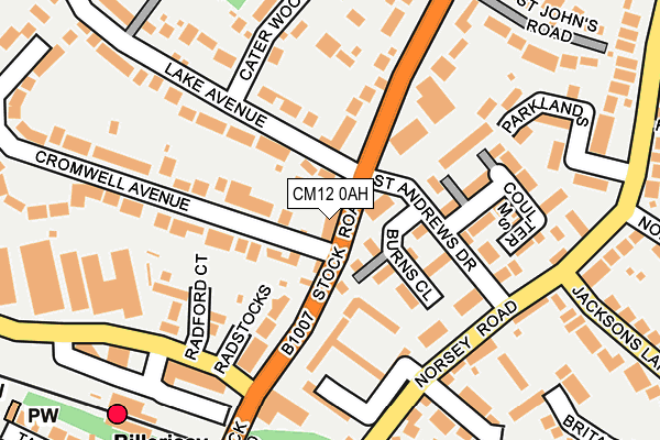 CM12 0AH map - OS OpenMap – Local (Ordnance Survey)
