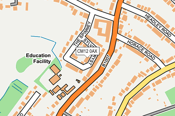 CM12 0AX map - OS OpenMap – Local (Ordnance Survey)