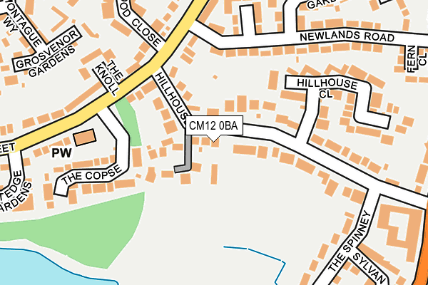 CM12 0BA map - OS OpenMap – Local (Ordnance Survey)
