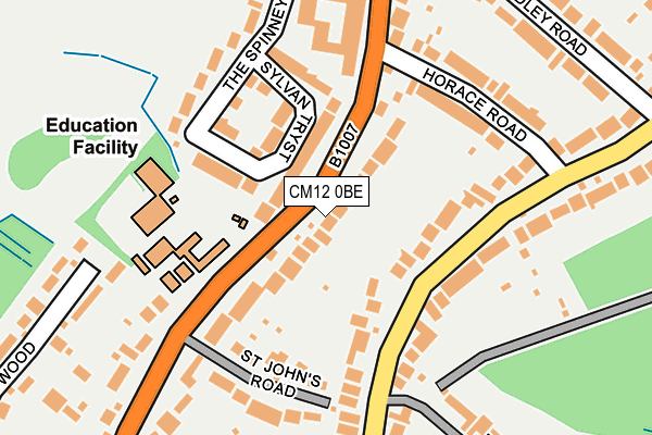 CM12 0BE map - OS OpenMap – Local (Ordnance Survey)
