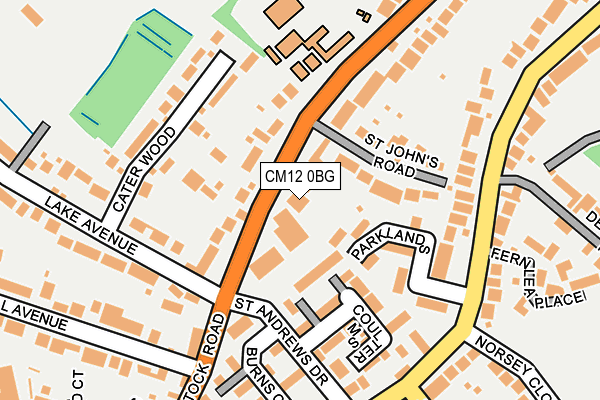 CM12 0BG map - OS OpenMap – Local (Ordnance Survey)