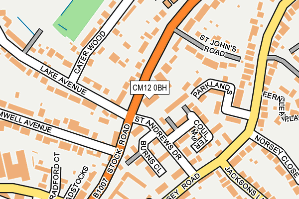 CM12 0BH map - OS OpenMap – Local (Ordnance Survey)