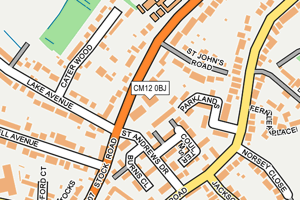 CM12 0BJ map - OS OpenMap – Local (Ordnance Survey)