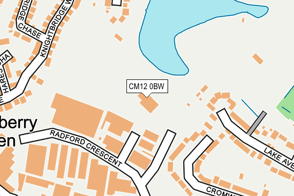 CM12 0BW map - OS OpenMap – Local (Ordnance Survey)