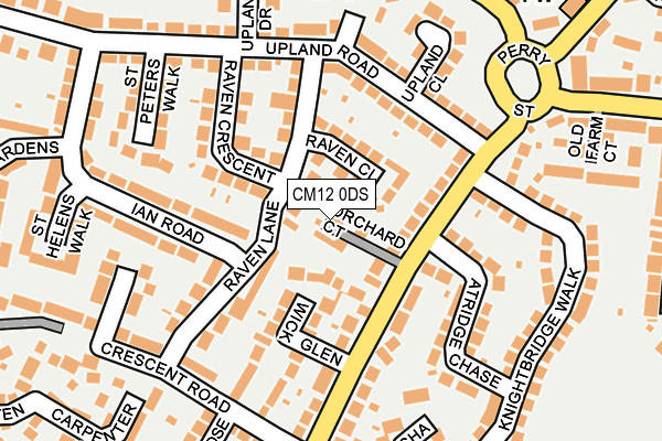 CM12 0DS map - OS OpenMap – Local (Ordnance Survey)