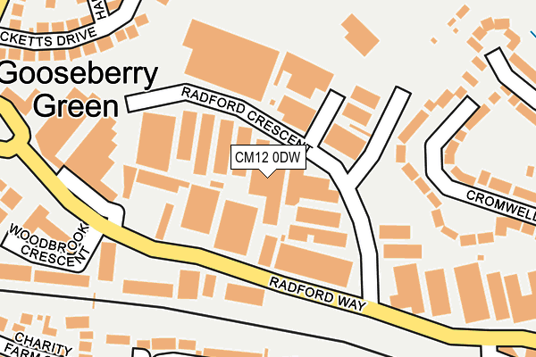 CM12 0DW map - OS OpenMap – Local (Ordnance Survey)