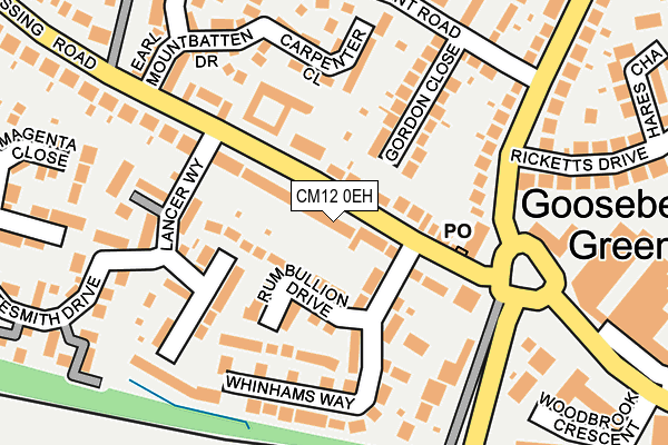 CM12 0EH map - OS OpenMap – Local (Ordnance Survey)