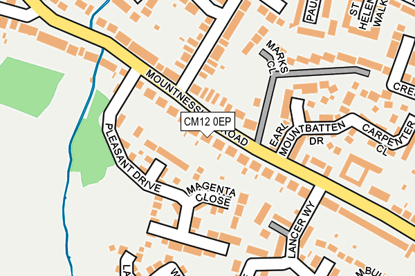 CM12 0EP map - OS OpenMap – Local (Ordnance Survey)