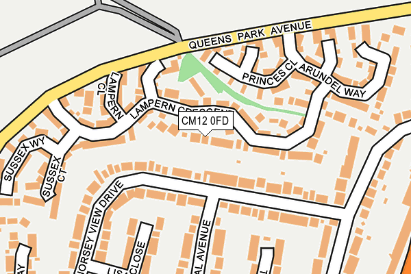 CM12 0FD map - OS OpenMap – Local (Ordnance Survey)