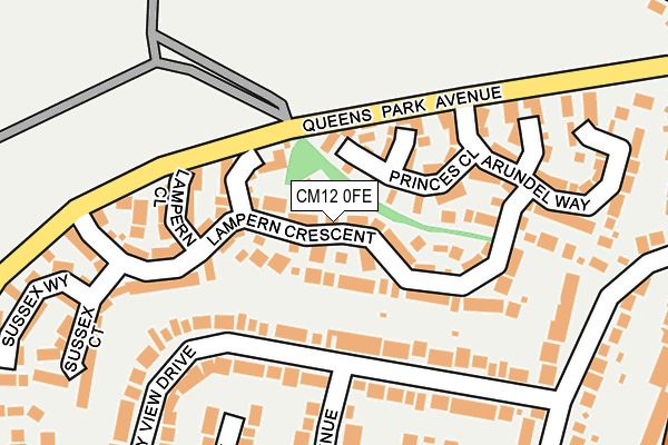 CM12 0FE map - OS OpenMap – Local (Ordnance Survey)