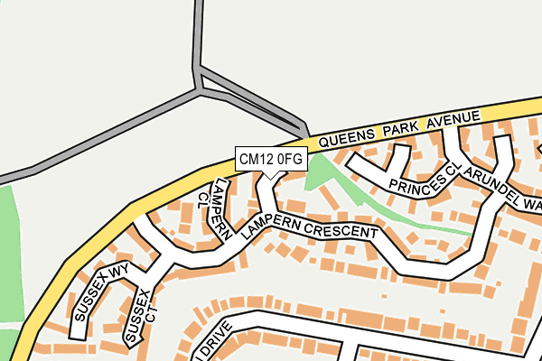 CM12 0FG map - OS OpenMap – Local (Ordnance Survey)