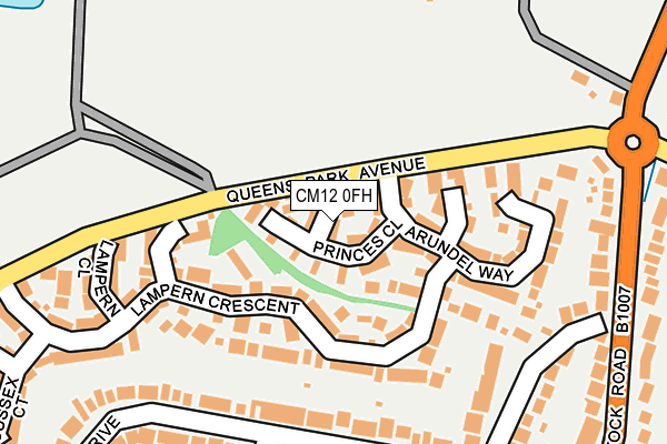 CM12 0FH map - OS OpenMap – Local (Ordnance Survey)