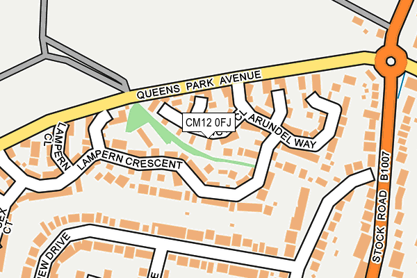 CM12 0FJ map - OS OpenMap – Local (Ordnance Survey)