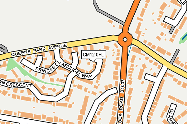 CM12 0FL map - OS OpenMap – Local (Ordnance Survey)