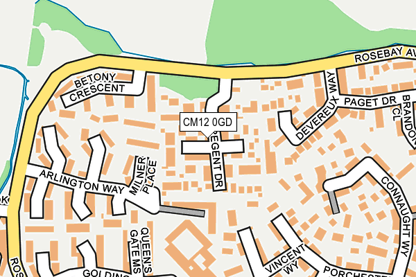 CM12 0GD map - OS OpenMap – Local (Ordnance Survey)