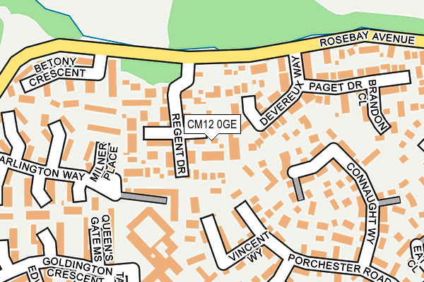 CM12 0GE map - OS OpenMap – Local (Ordnance Survey)