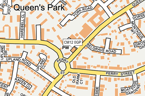 CM12 0GP map - OS OpenMap – Local (Ordnance Survey)