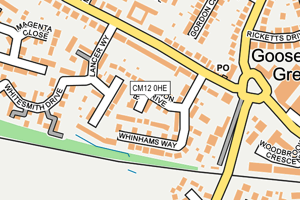 CM12 0HE map - OS OpenMap – Local (Ordnance Survey)