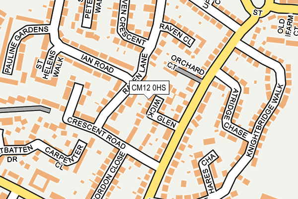 CM12 0HS map - OS OpenMap – Local (Ordnance Survey)