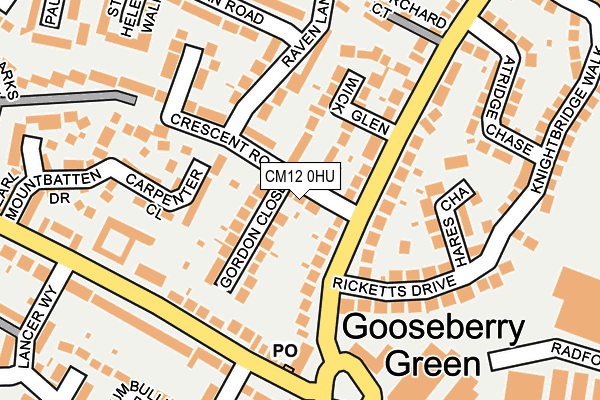 CM12 0HU map - OS OpenMap – Local (Ordnance Survey)