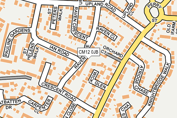 CM12 0JB map - OS OpenMap – Local (Ordnance Survey)