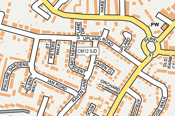 CM12 0JD map - OS OpenMap – Local (Ordnance Survey)