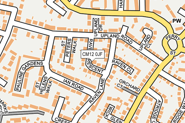 CM12 0JF map - OS OpenMap – Local (Ordnance Survey)