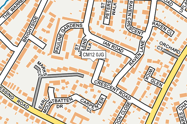 CM12 0JG map - OS OpenMap – Local (Ordnance Survey)