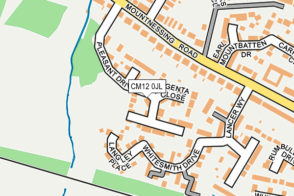 CM12 0JL map - OS OpenMap – Local (Ordnance Survey)