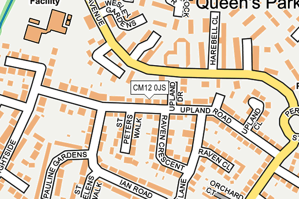 CM12 0JS map - OS OpenMap – Local (Ordnance Survey)