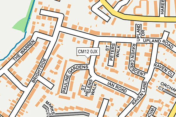 CM12 0JX map - OS OpenMap – Local (Ordnance Survey)