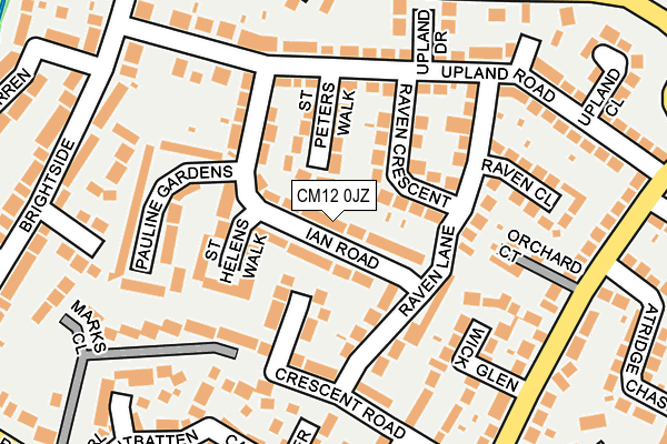 CM12 0JZ map - OS OpenMap – Local (Ordnance Survey)