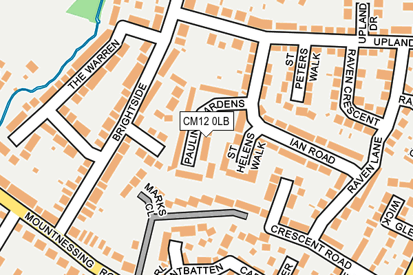 CM12 0LB map - OS OpenMap – Local (Ordnance Survey)