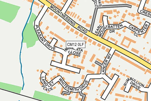 CM12 0LF map - OS OpenMap – Local (Ordnance Survey)