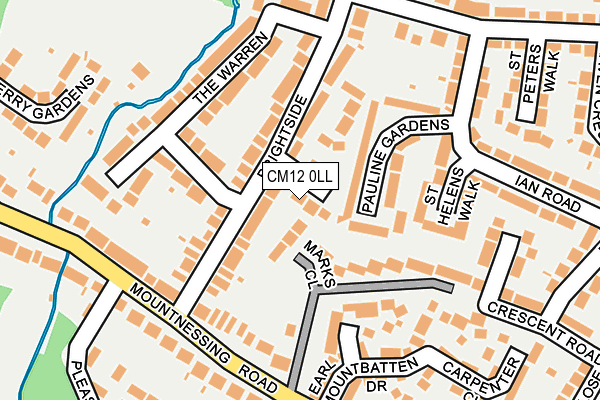 CM12 0LL map - OS OpenMap – Local (Ordnance Survey)