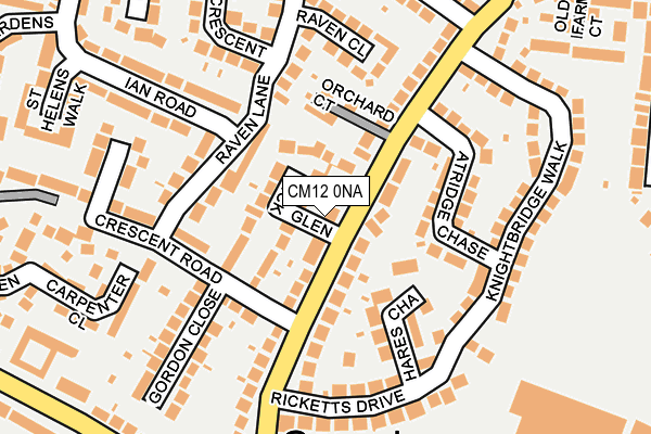 CM12 0NA map - OS OpenMap – Local (Ordnance Survey)