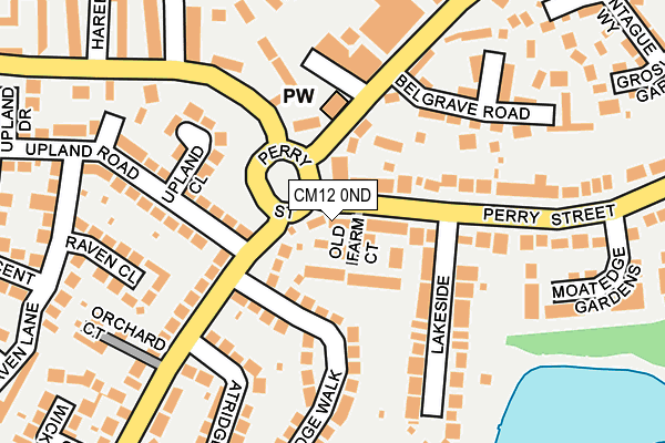CM12 0ND map - OS OpenMap – Local (Ordnance Survey)