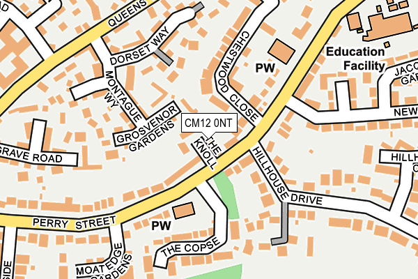 CM12 0NT map - OS OpenMap – Local (Ordnance Survey)