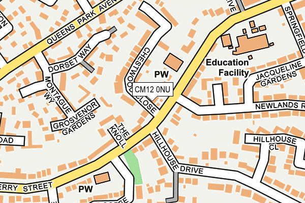 CM12 0NU map - OS OpenMap – Local (Ordnance Survey)