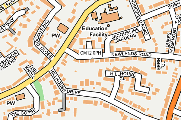 CM12 0PH map - OS OpenMap – Local (Ordnance Survey)